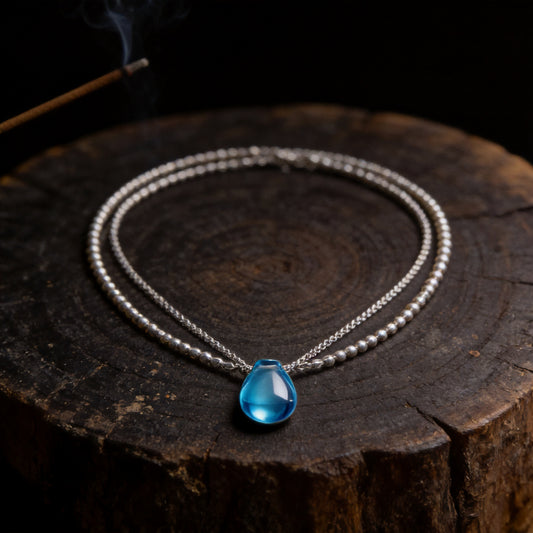 Kailash Way Sterling Silver Ocean Serenity Necklace front view with pendant