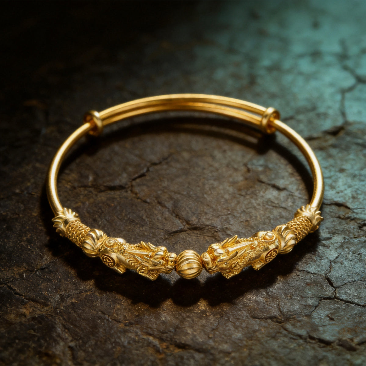 Kailash Way Gold Pixiu Wealth Attraction Luck Bracelet front view