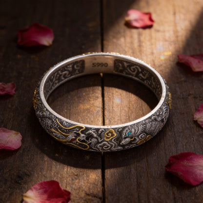 Kailash Way Copper Dragon Abundance Fortune Bangle front view