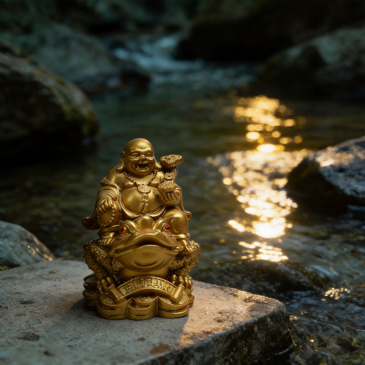 Kailash Way Resin Laughing Buddha Happiness Abundance Ornament front view standing