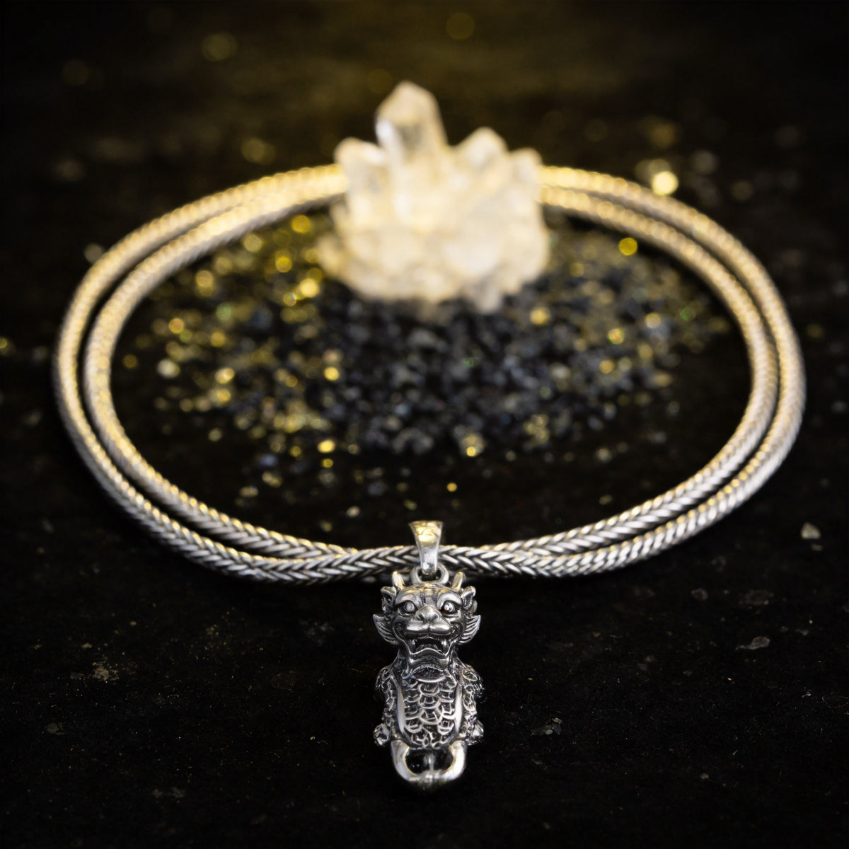 Kailash Way Pixiu Wealth Attraction Prosperity Necklace front view with pendant