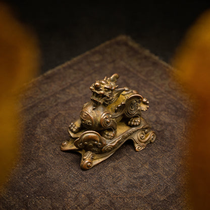 Kailash Way Brass Pixiu Wealth Attraction Fortune Figure front view