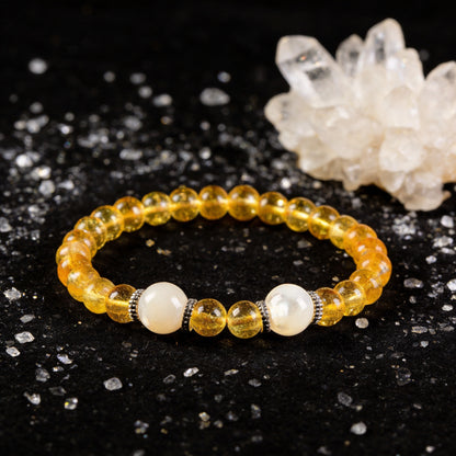 Kailash Way Pearl Citrine Prosperity Abundance Bracelet front view