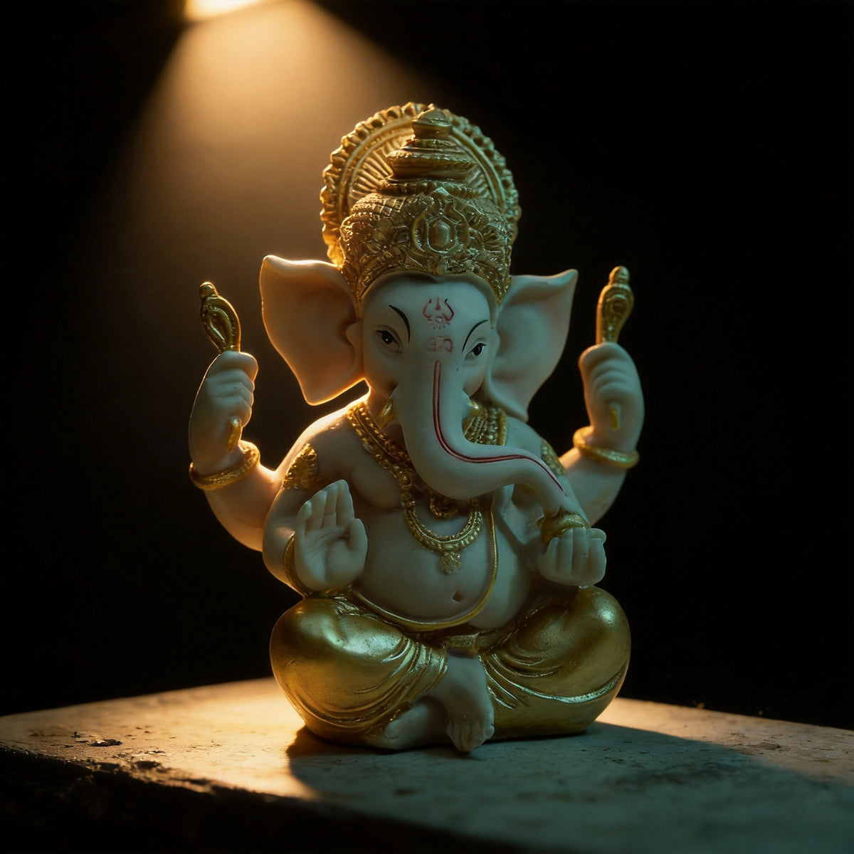 Kailash Way Resin Ganesha Abundance Feng Shui Ornament front view standing
