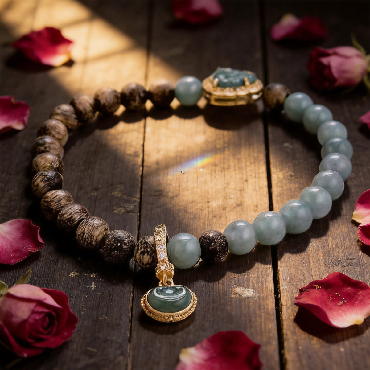 Kailash Way Jadeite Wealth Prosperity Bracelet front view