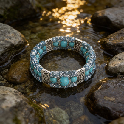 Kailash Way Turquoise Wisdom Good Fortune Protection Bracelet front view
