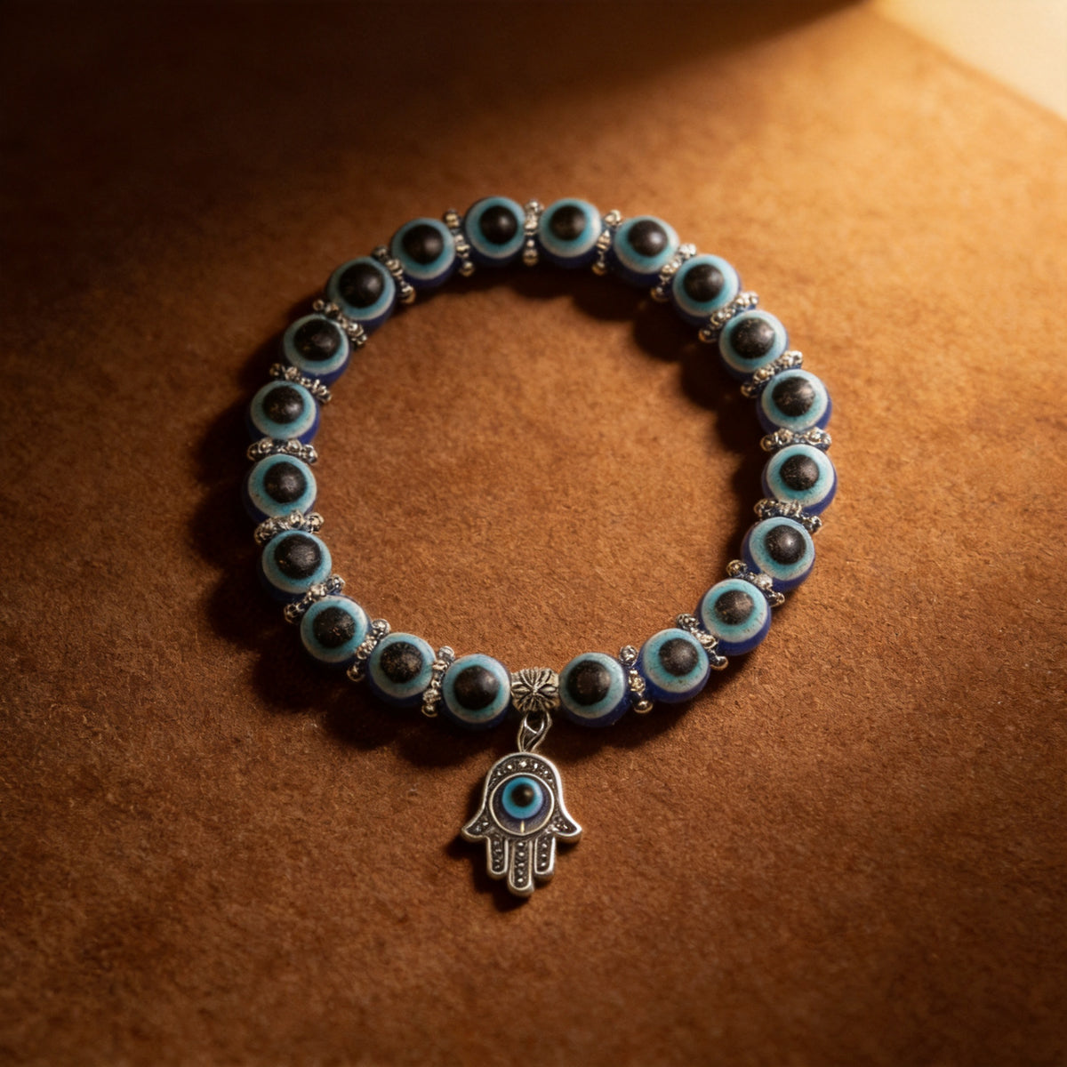Kailash Way Beaded Evil Eye Luck Protection Bracelet front view