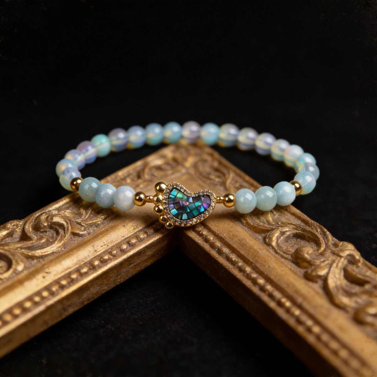 Kailash Way Opal Prosperity Love Chakra Healing Bracelet front view