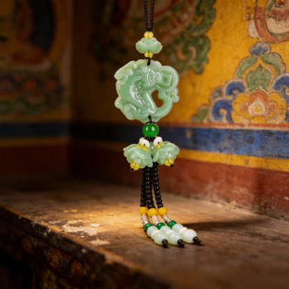 Kailash Way Jade Pixiu Prosperity & Protection Car Ornament front view standing