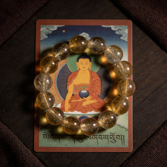 Kailash Way White Crystal Peace Wealth Healing Bracelet front view