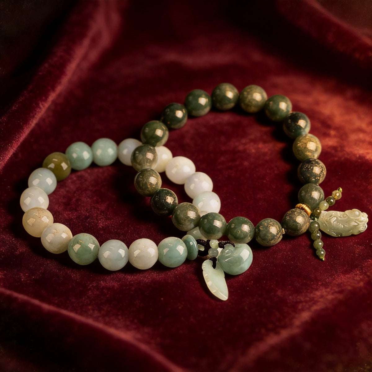 Kailash Way Jade Pixiu Prosperity Abundance Bracelet Bundle front view