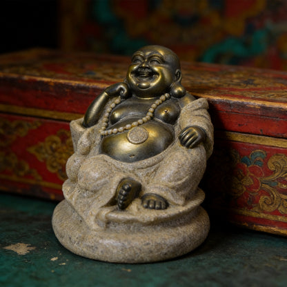 Kailash Way Resin Laughing Buddha Prosperity Peace Ornament front view standing