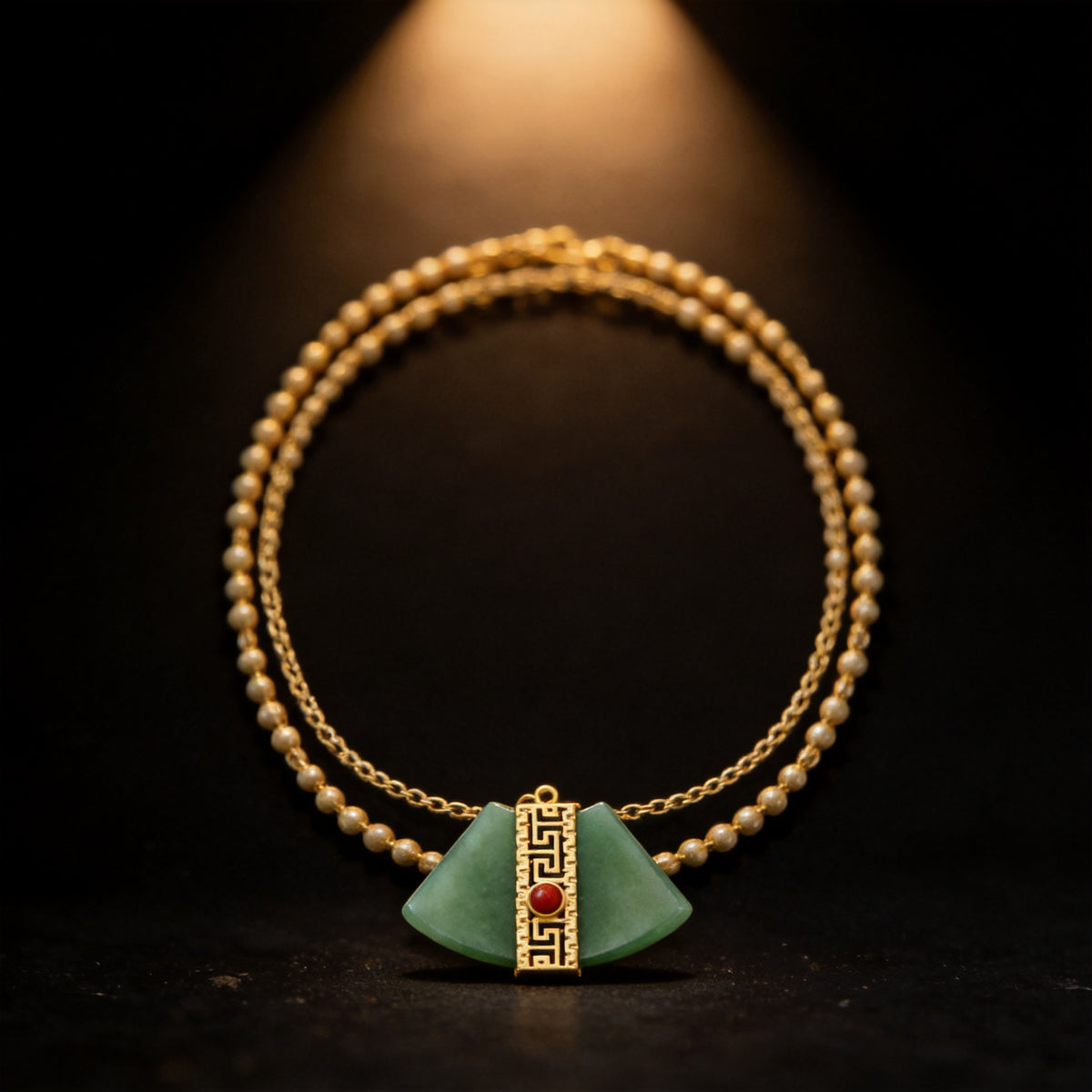 Kailash Way Jade Harmony Love Balance Necklace front view with pendant