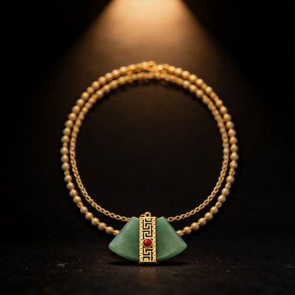 Kailash Way Jade Harmony Love Balance Necklace front view with pendant