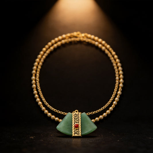 Kailash Way Jade Harmony Love Balance Necklace front view with pendant