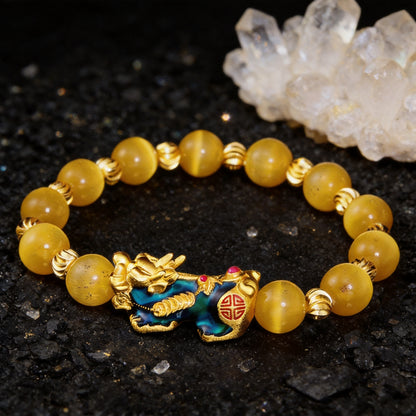 Kailash Way Citrine Piyao Wealth Abundance Bracelet front view