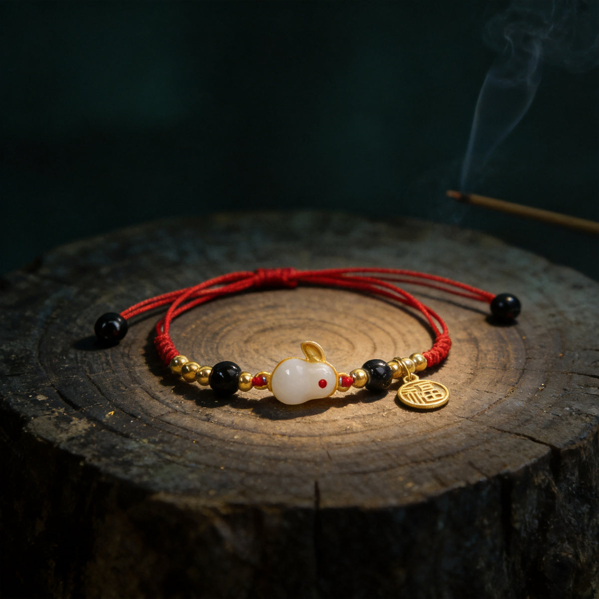 Kailash Way Jade Rabbit Prosperity Luck Bracelet front view