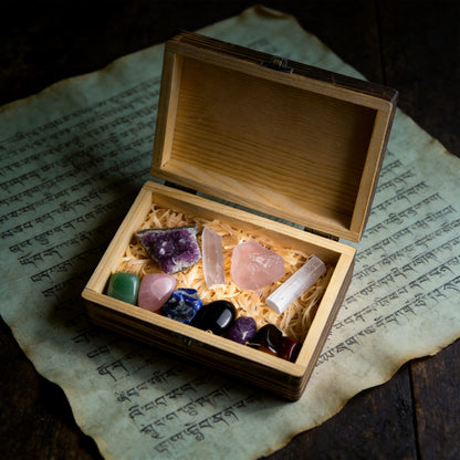 Kailash Way Natural Crystal Chakra Healing Positivity Box front view