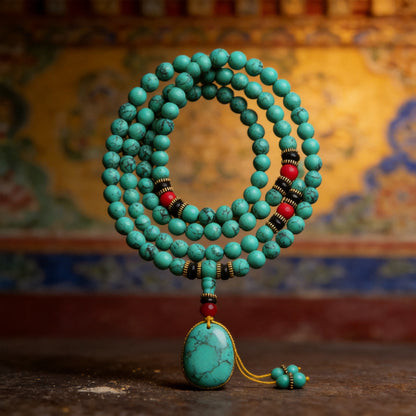 Kailash Way Turquoise Divine Power Healing Vitality Necklace front view with pendant