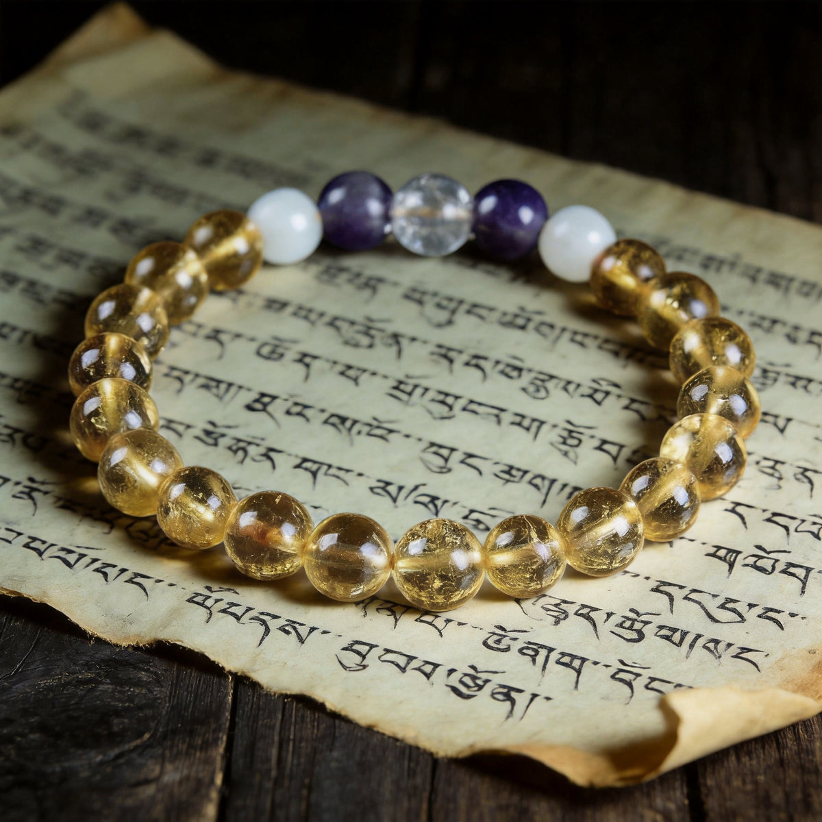 Kailash Way Amethyst Citrine Abundance Wealth Energy Bracelet front view