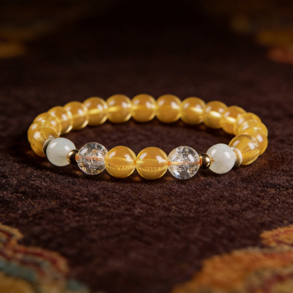 Kailash Way Citrine Abundance Prosperity Luck Bracelet front view