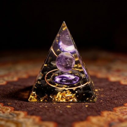 Kailash Way Crystal Pyramid Protection Serenity Energy Decor front view standing