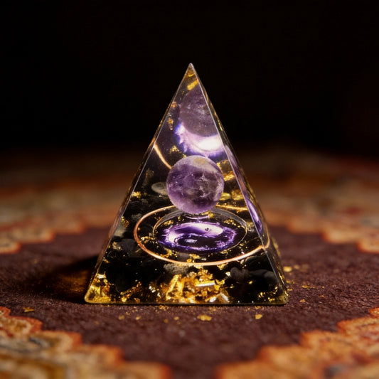 Kailash Way Crystal Pyramid Protection Serenity Energy Decor front view standing