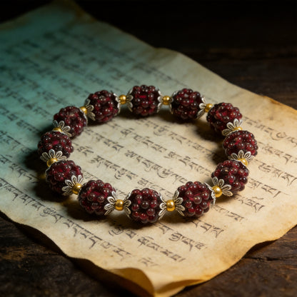 Kailash Way Garnet Vitality Balance Healing Bracelet front view