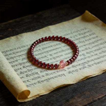 Kailash Way Garnet Lucky Charm Healing Energy Bracelet front view