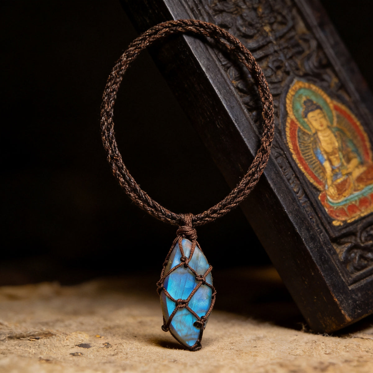 Kailash Way Labradorite Transformation Strength Necklace front view with pendant