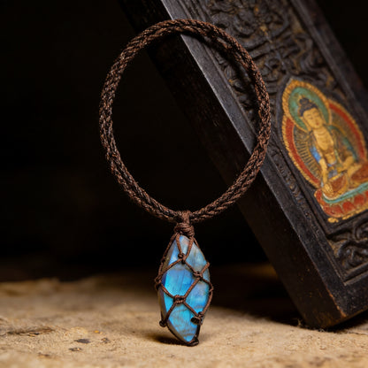 Kailash Way Labradorite Transformation Strength Necklace front view with pendant
