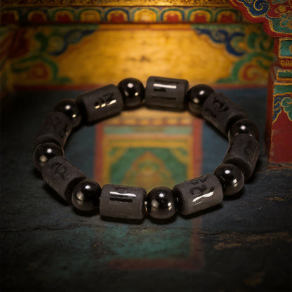 Kailash Way Obsidian Strength Protection Energy Healing Bracelet front view