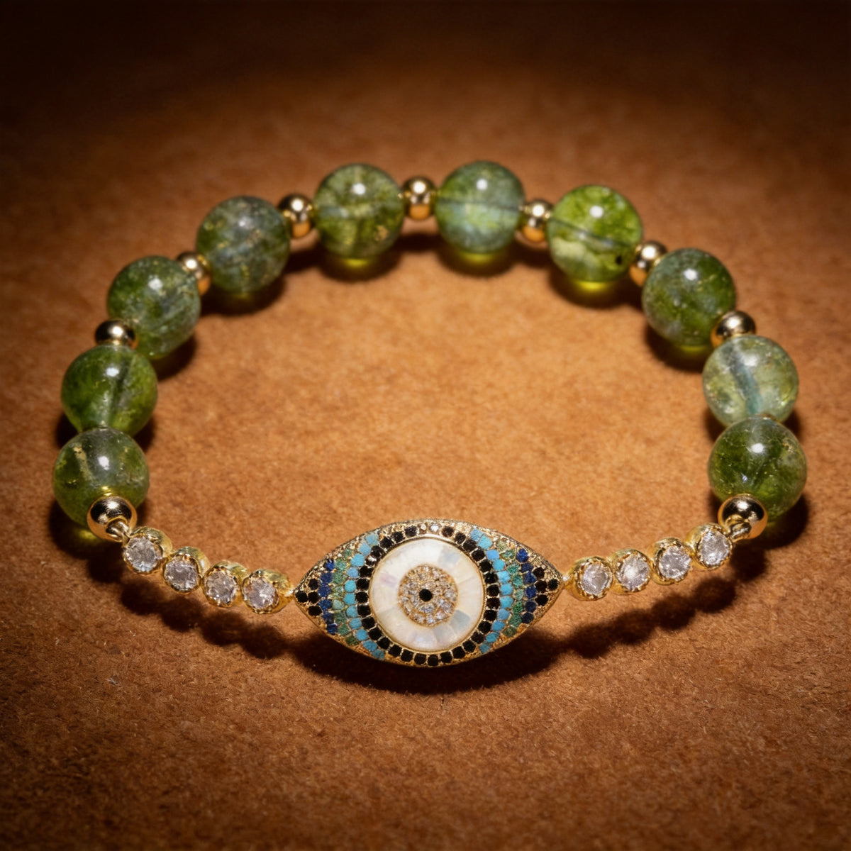 Kailash Way Peridot Abundance Prosperity Energy Bracelet front view