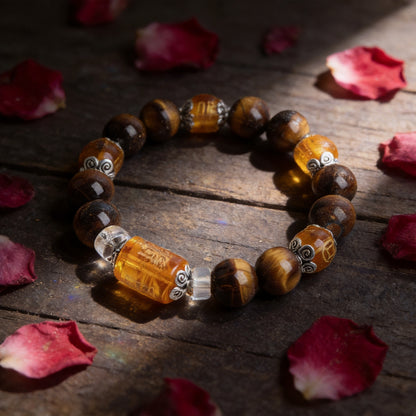 Kailash Way Tiger Eye Fortune Prosperity Protection Bracelet front view