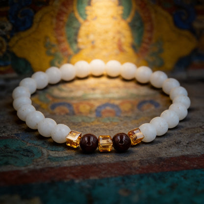 Kailash Way White Chalcedony Harmony Positivity Bracelet front view