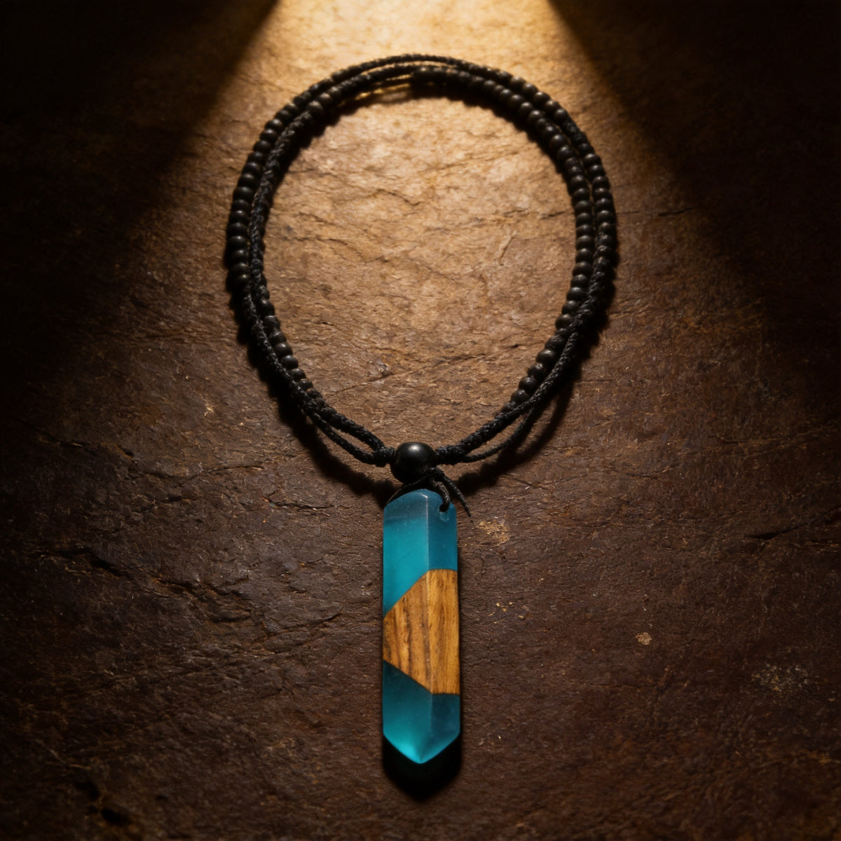Kailash Way Wood & Water Serenity Anti-Anxiety Necklace front view with pendant