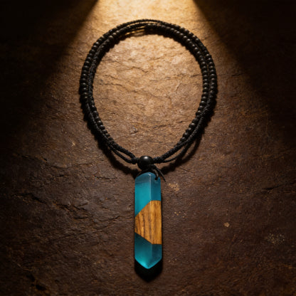 Kailash Way Wood & Water Serenity Anti-Anxiety Necklace front view with pendant