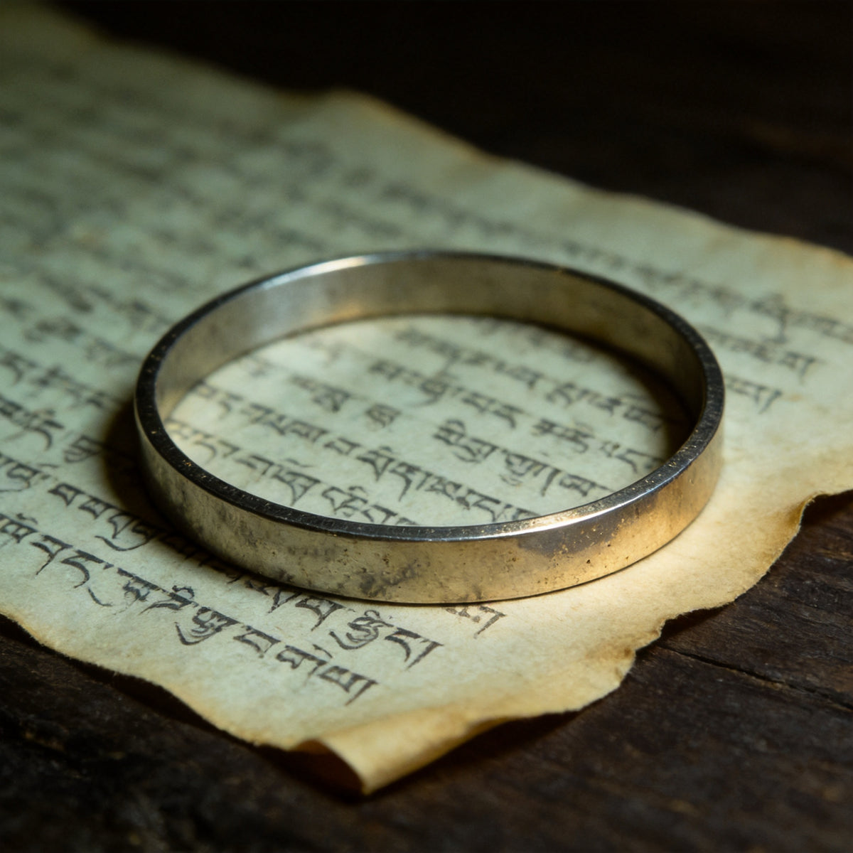 Kailash Way Black Om Mantra Unity Wisdom Bracelet front view
