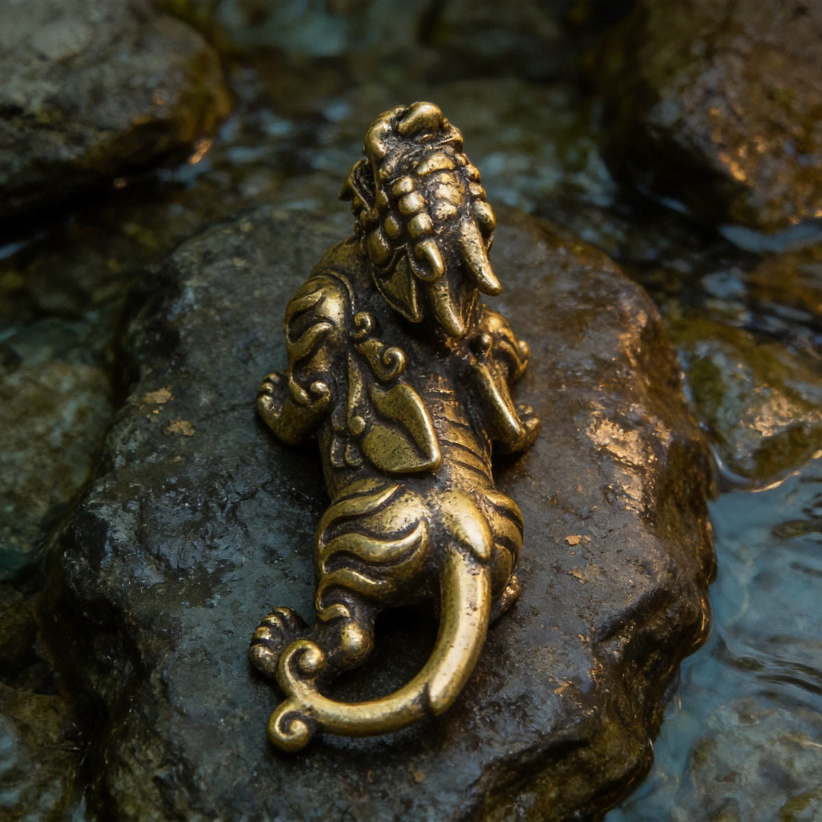 Kailash Way Copper Pixiu Wealth Attraction Keychain front view
