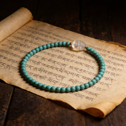 Kailash Way Moonstone Turquoise Pixiu Wealth Protection Bracelet front view