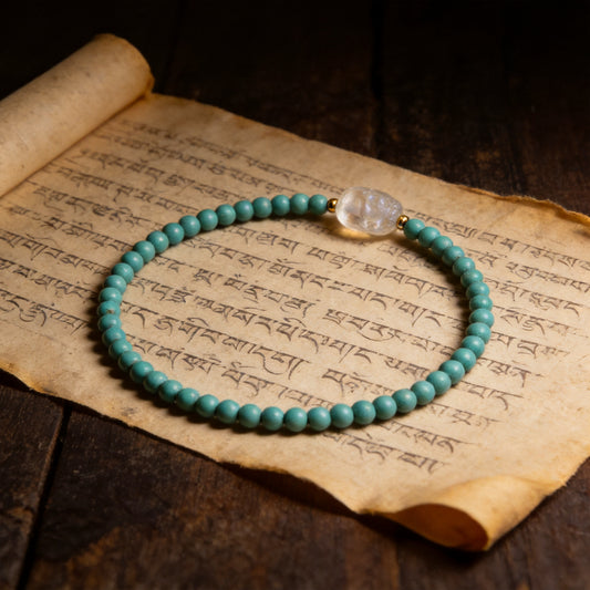 Kailash Way Moonstone Turquoise Pixiu Wealth Protection Bracelet front view