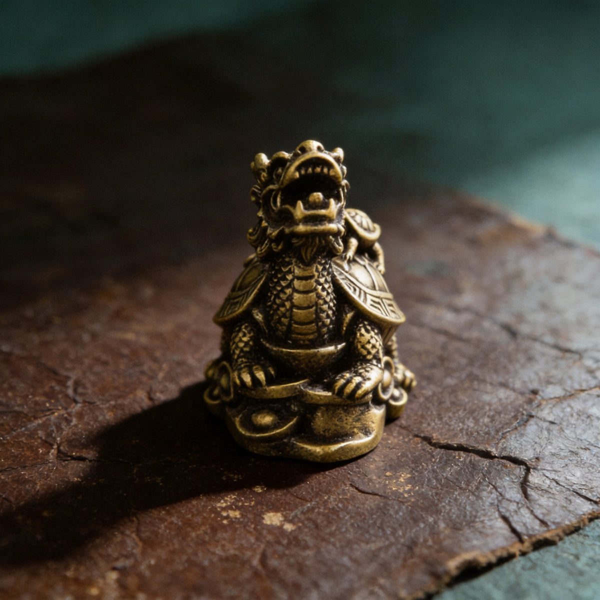 Kailash Way Fengshui Pixiu Turtle Prosperity Harmony Ornament front view standing