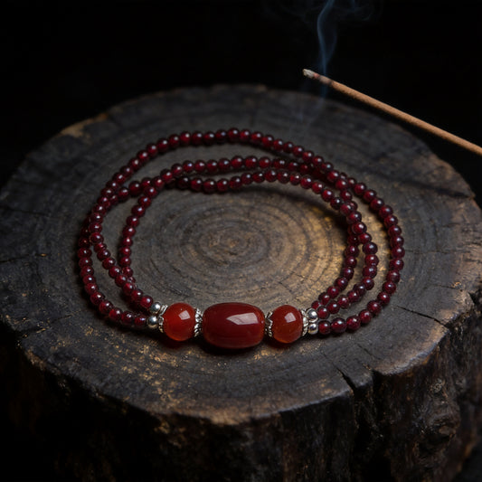 Kailash Way Garnet & Agate Love Passion Energy Bracelet front view