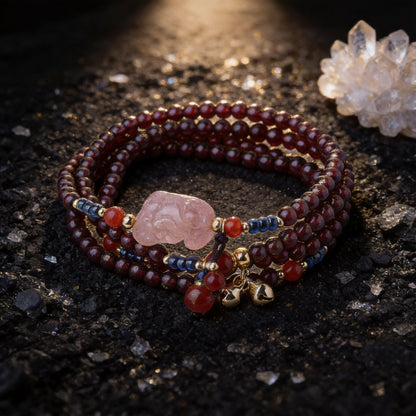 Kailash Way Garnet Love & Healing Multilayer Bracelet front view