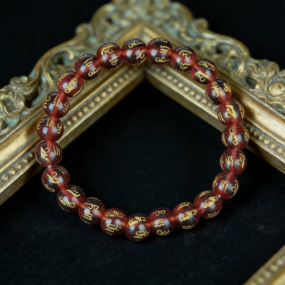 Kailash Way Red Mantra Harmony Luck Bracelet front view