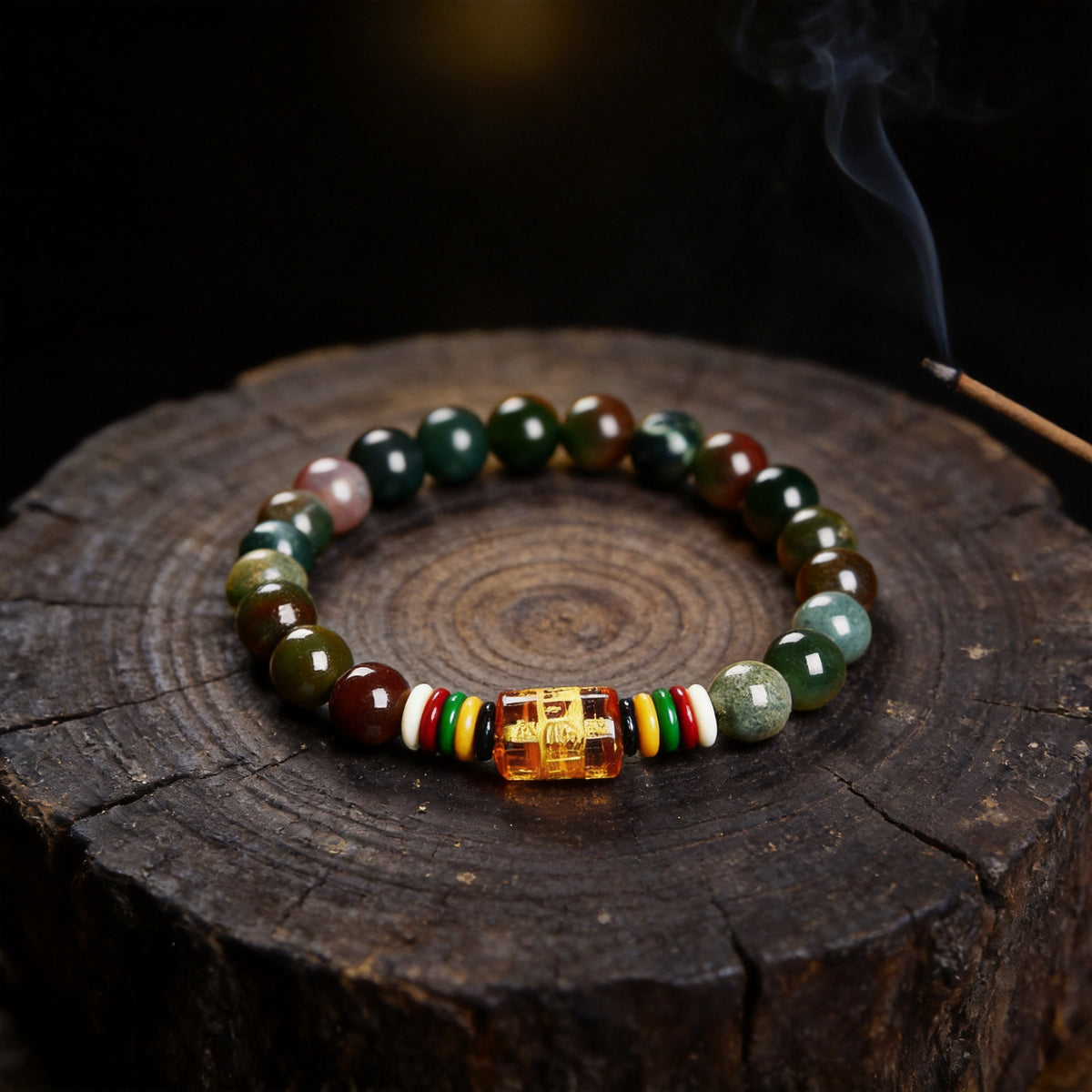 Kailash Way Agate Mantra Positivity Balance Bracelet front view