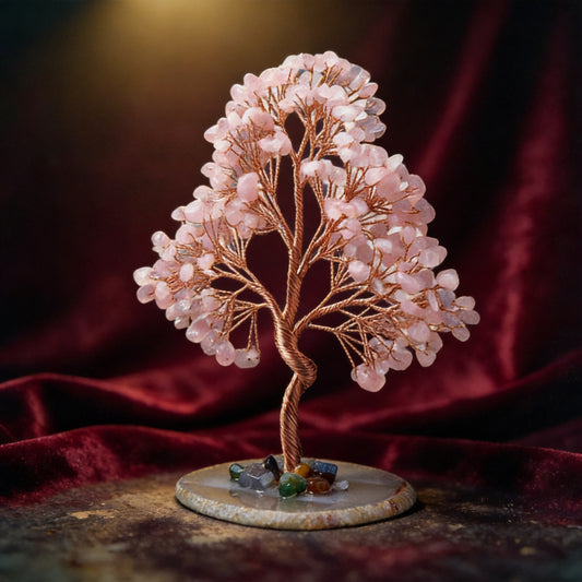 Kailash Way Strawberry Quartz Heart Chakra Wisdom Tree front view standing