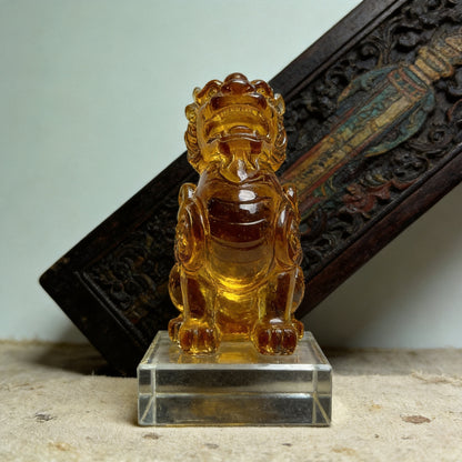 Kailash Way Citrine Piyao Prosperity Luck Figurine front view standing