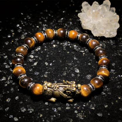 Kailash Way Tiger Eye Prosperity Luck Energy Bracelet front view