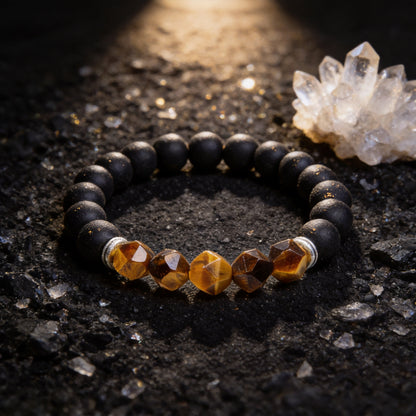 Kailash Way Tiger's Eye Courage Balance Energy Bracelet front view